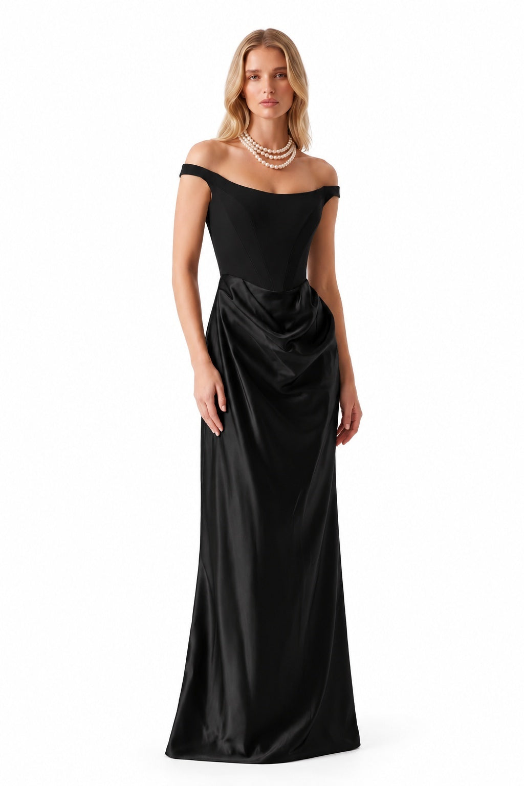 Sheath Floor Length Elastic Cloth Acetate Satin Special Occasion Dress CS1091