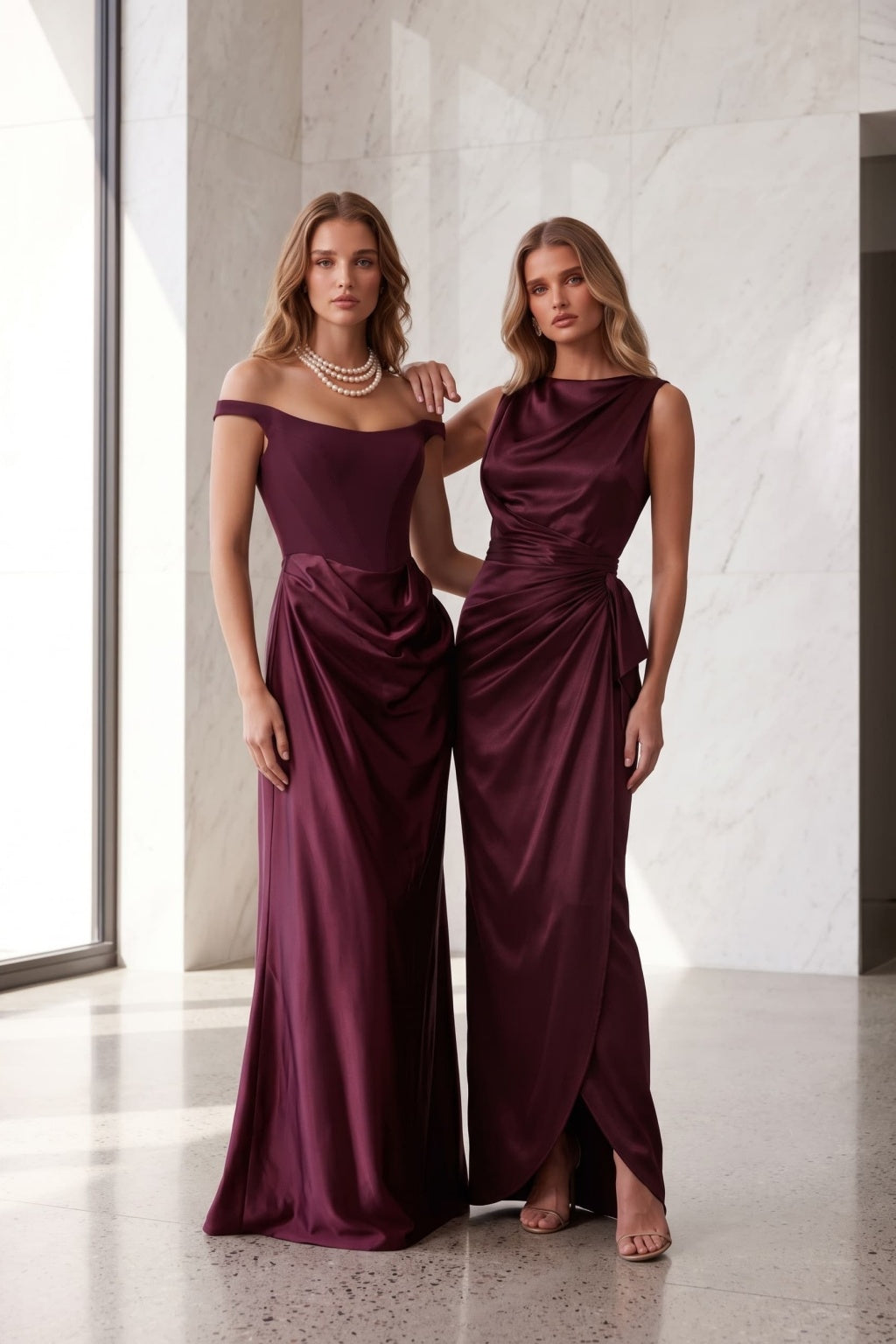 Sheath-Column Floor Length Acetate Satin Special Occasion Dress CS1092