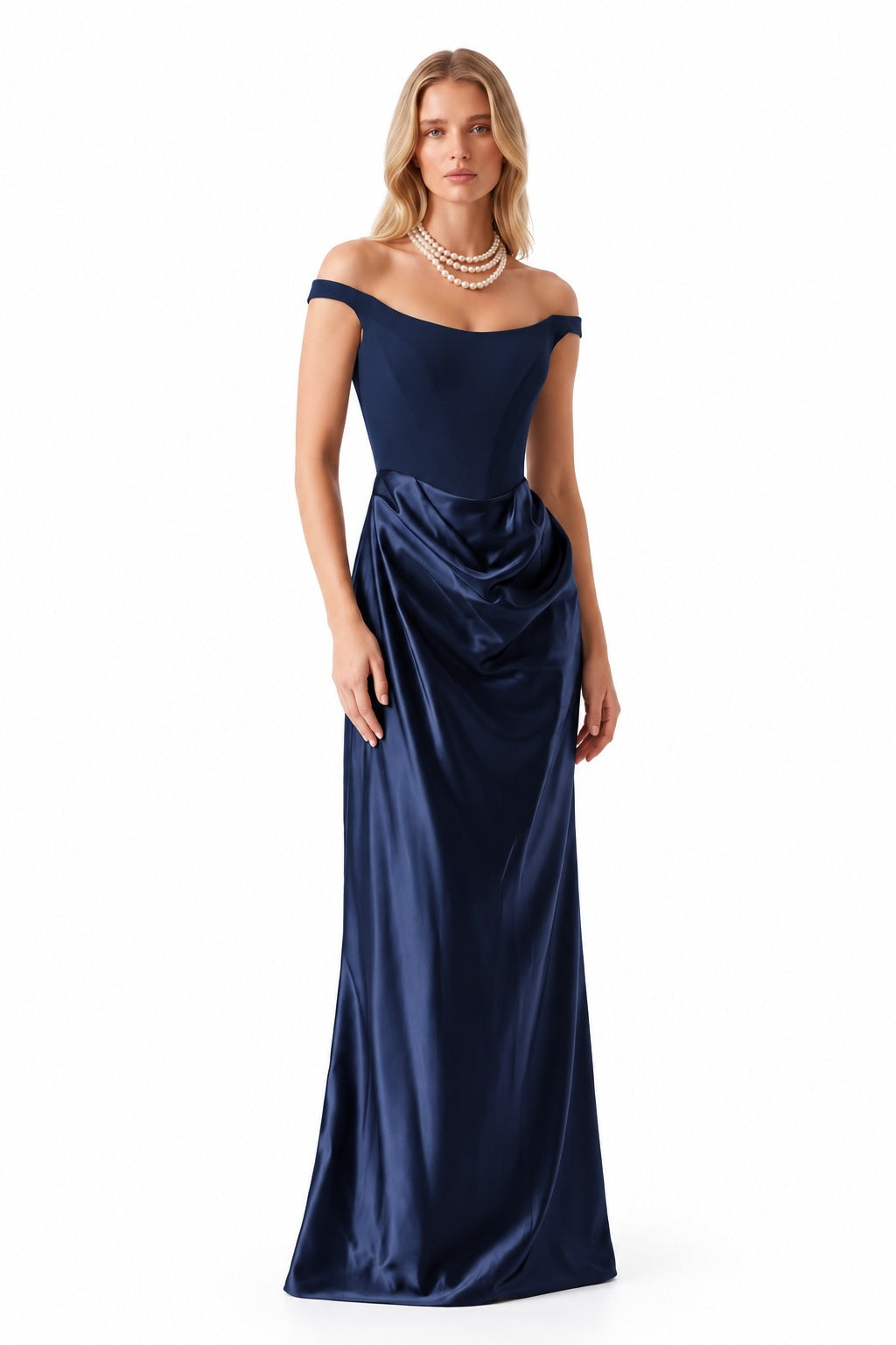 Sheath Floor Length Elastic Cloth Acetate Satin Special Occasion Dress CS1091