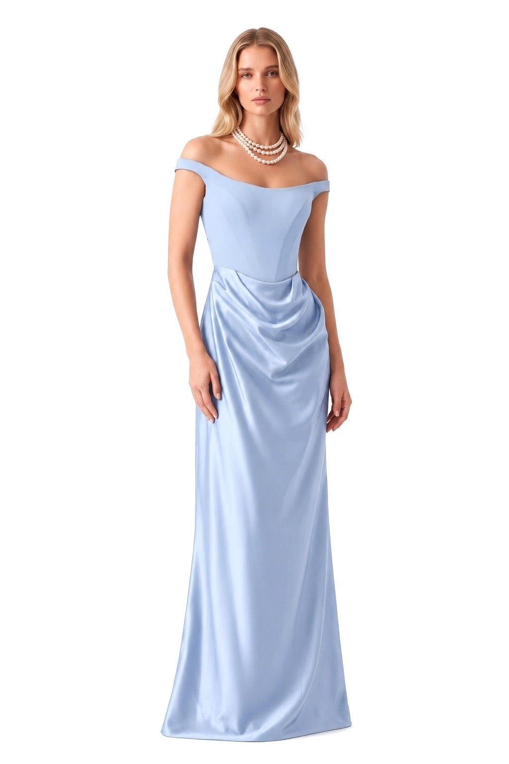 Sheath Floor Length Elastic Cloth Acetate Satin Special Occasion Dress CS1091