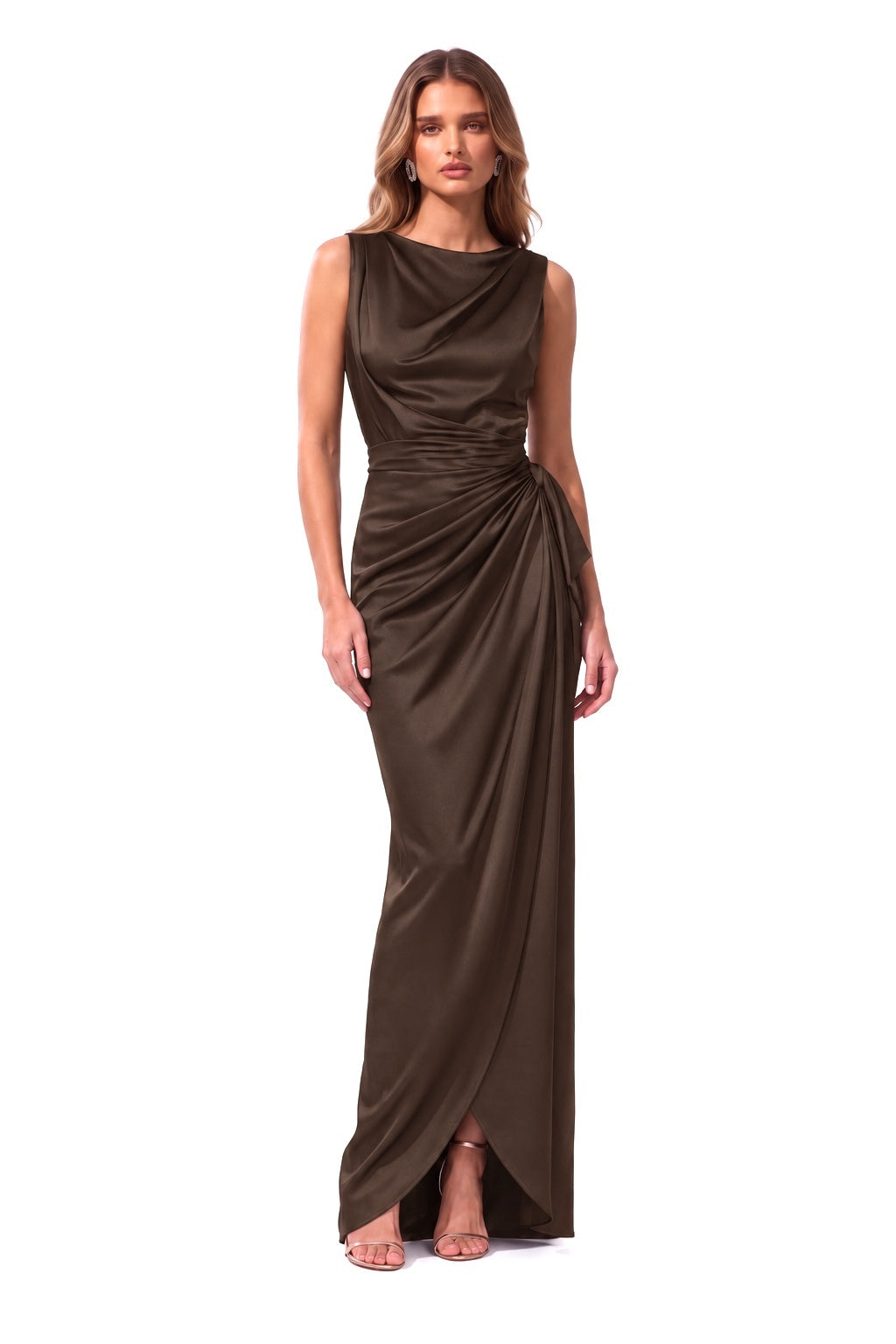 Sheath-Column Floor Length Acetate Satin Special Occasion Dress CS1092