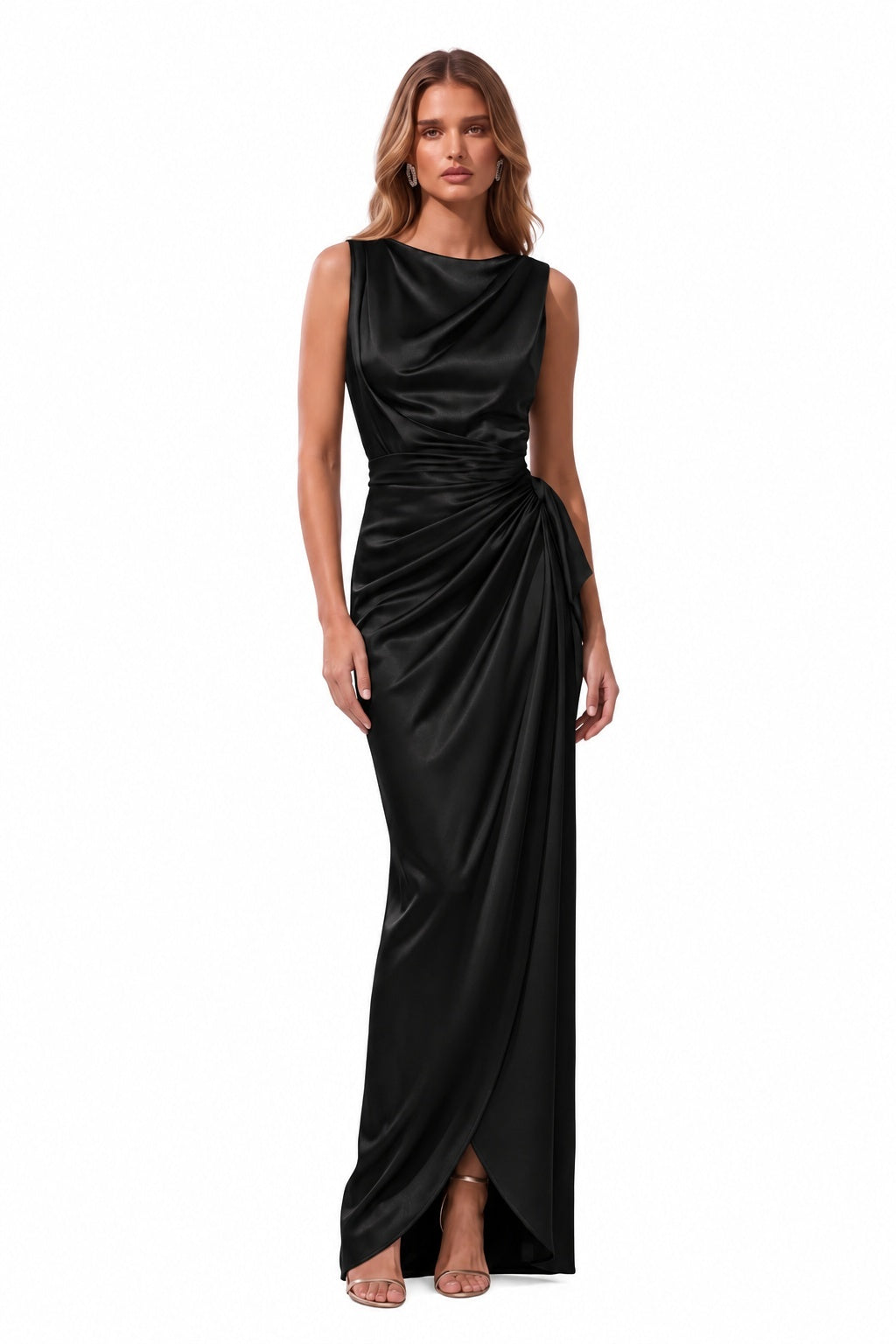 Sheath-Column Floor Length Acetate Satin Special Occasion Dress CS1092