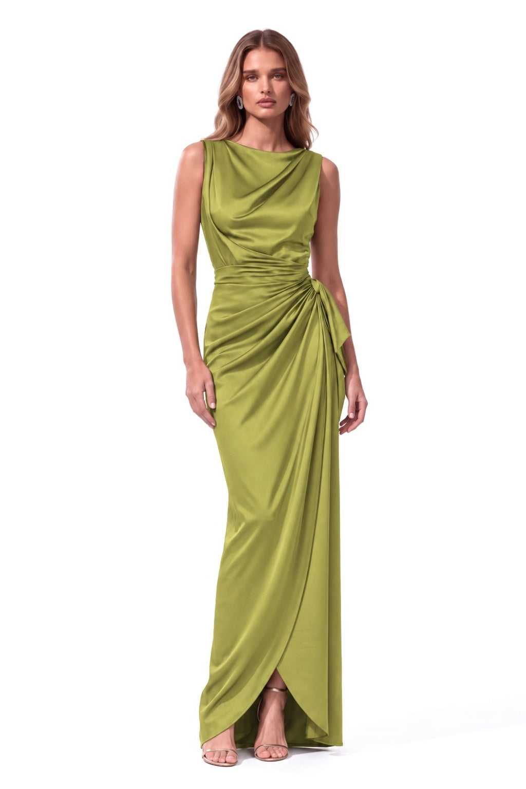 Sheath-Column Floor Length Acetate Satin Special Occasion Dress CS1092