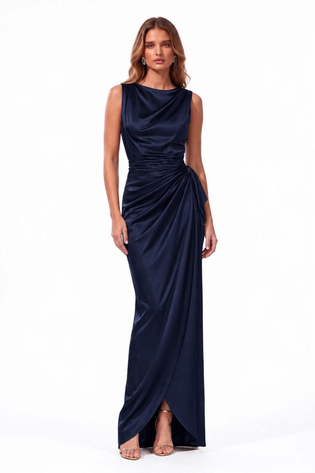 Sheath-Column Floor Length Acetate Satin Special Occasion Dress CS1092