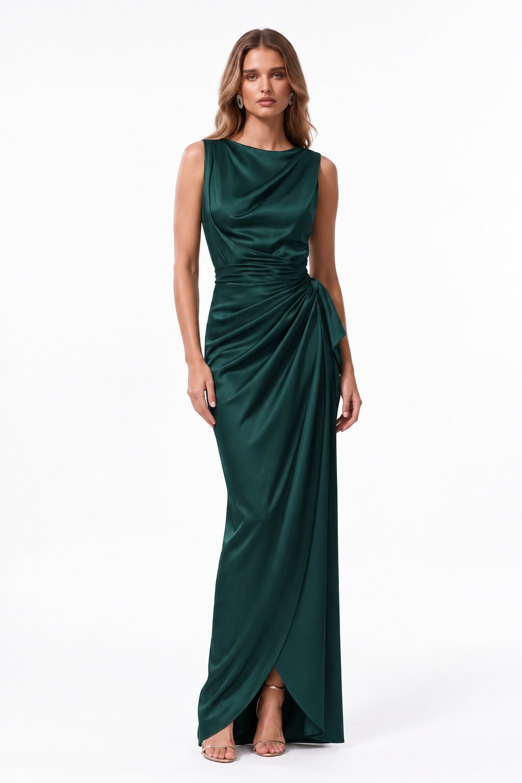 Sheath-Column Floor Length Acetate Satin Special Occasion Dress CS1092