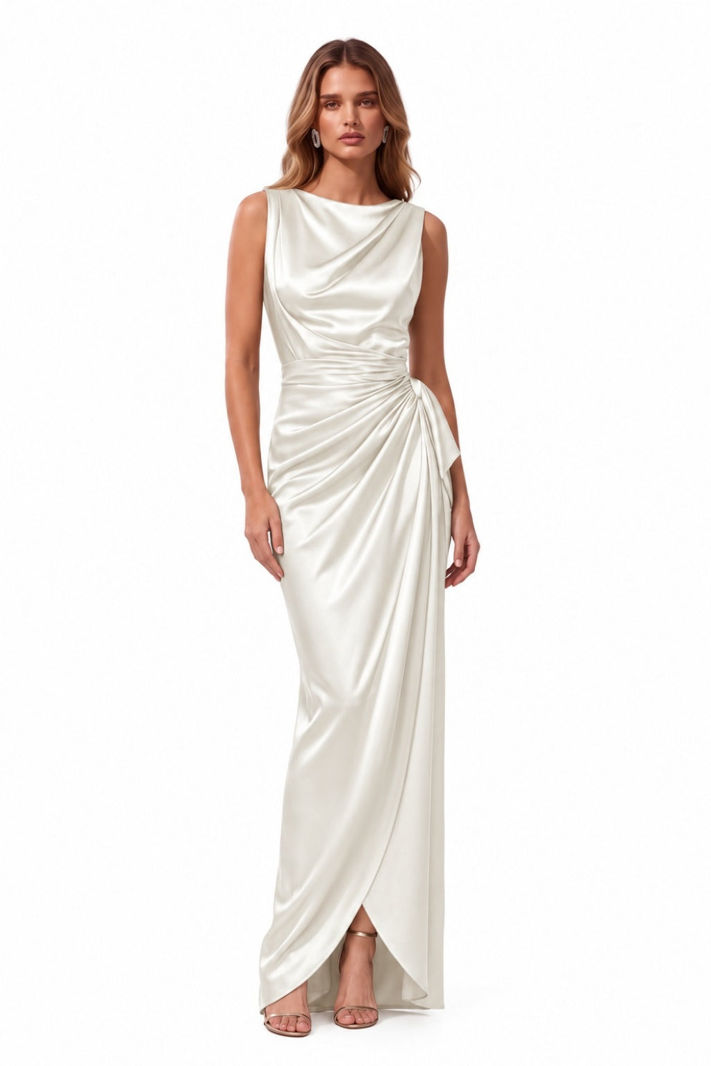 Sheath-Column Floor Length Acetate Satin Special Occasion Dress CS1092
