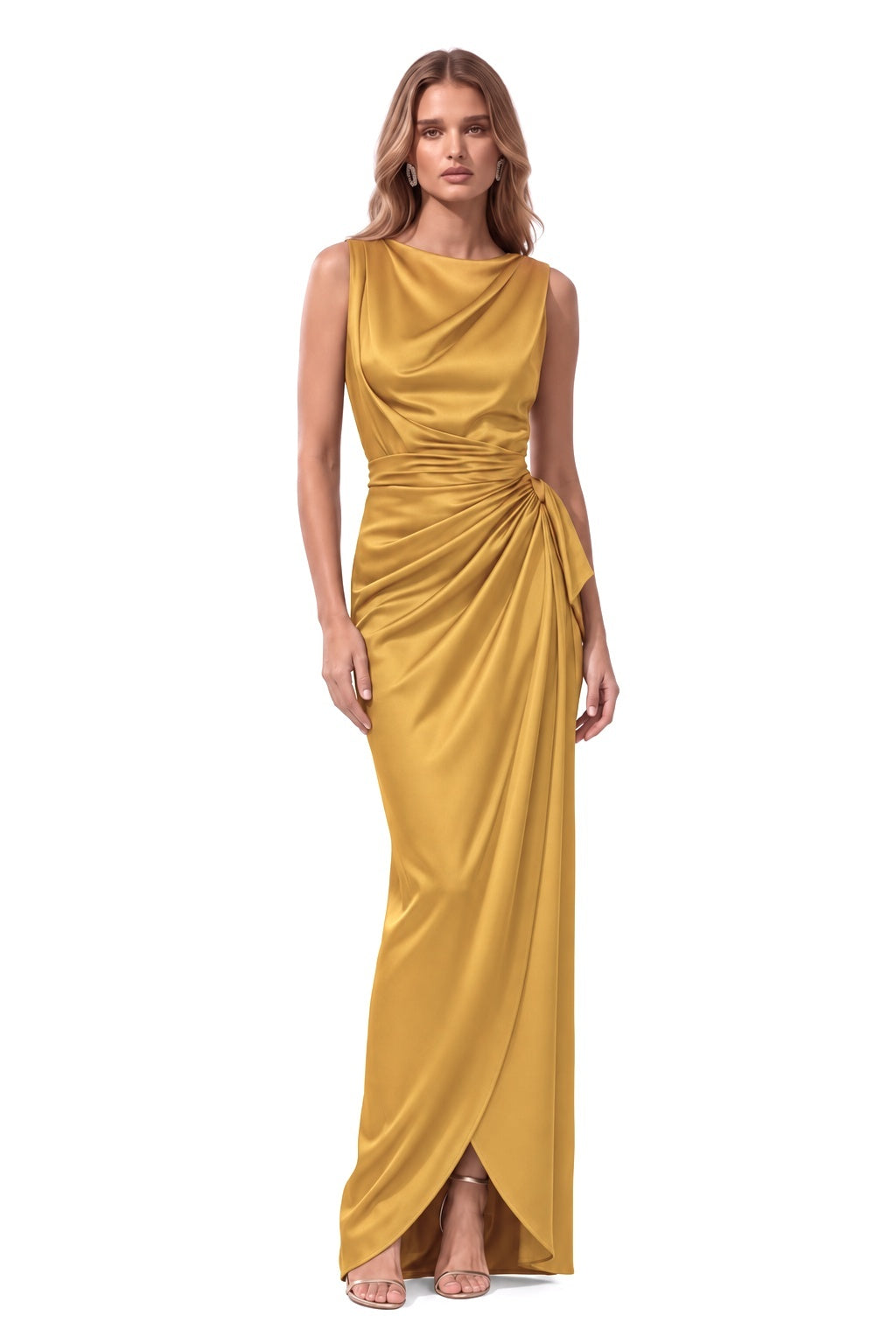 Sheath-Column Floor Length Acetate Satin Special Occasion Dress CS1092