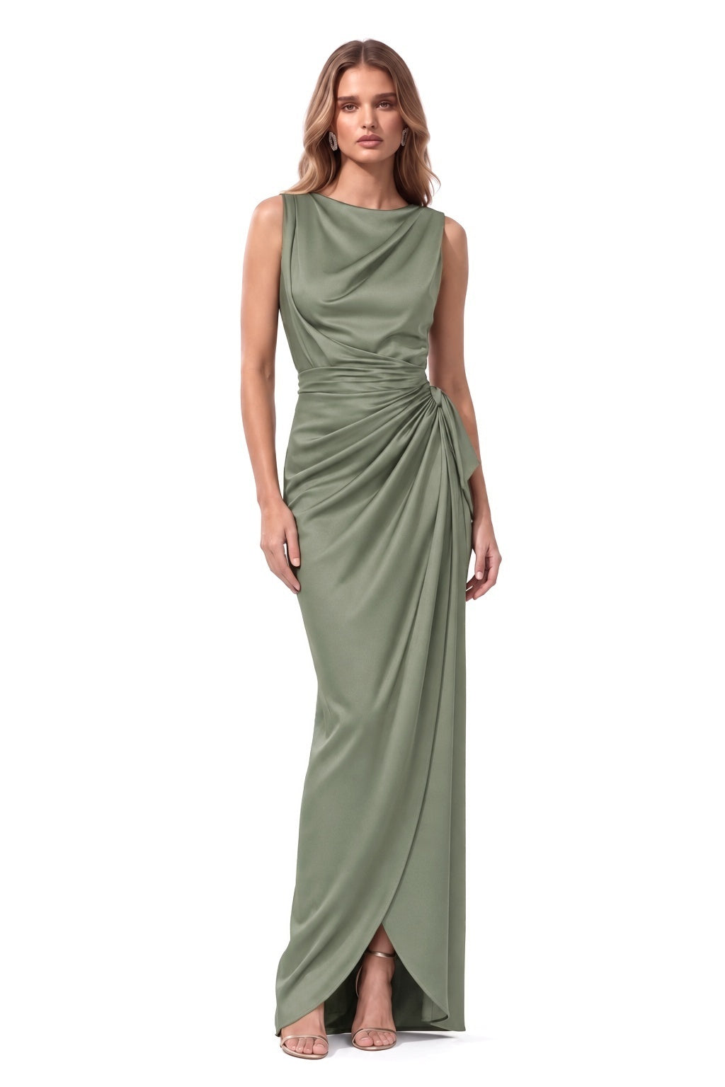 Sheath-Column Floor Length Acetate Satin Special Occasion Dress CS1092