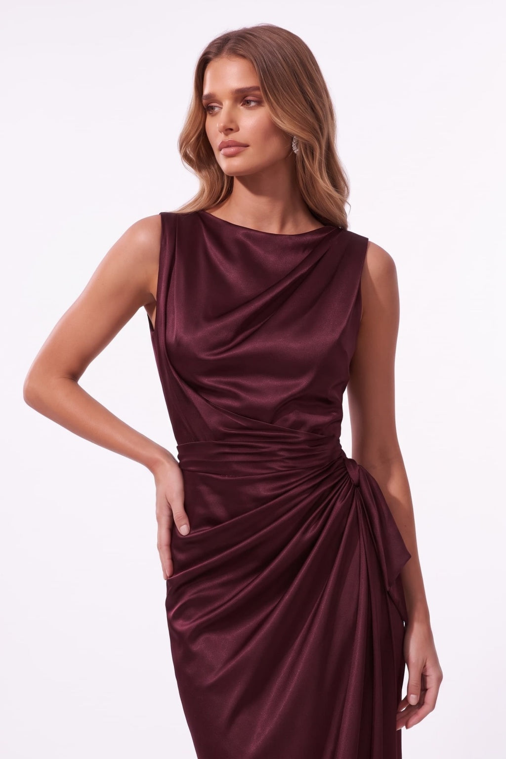 Sheath-Column Floor Length Acetate Satin Special Occasion Dress CS1092