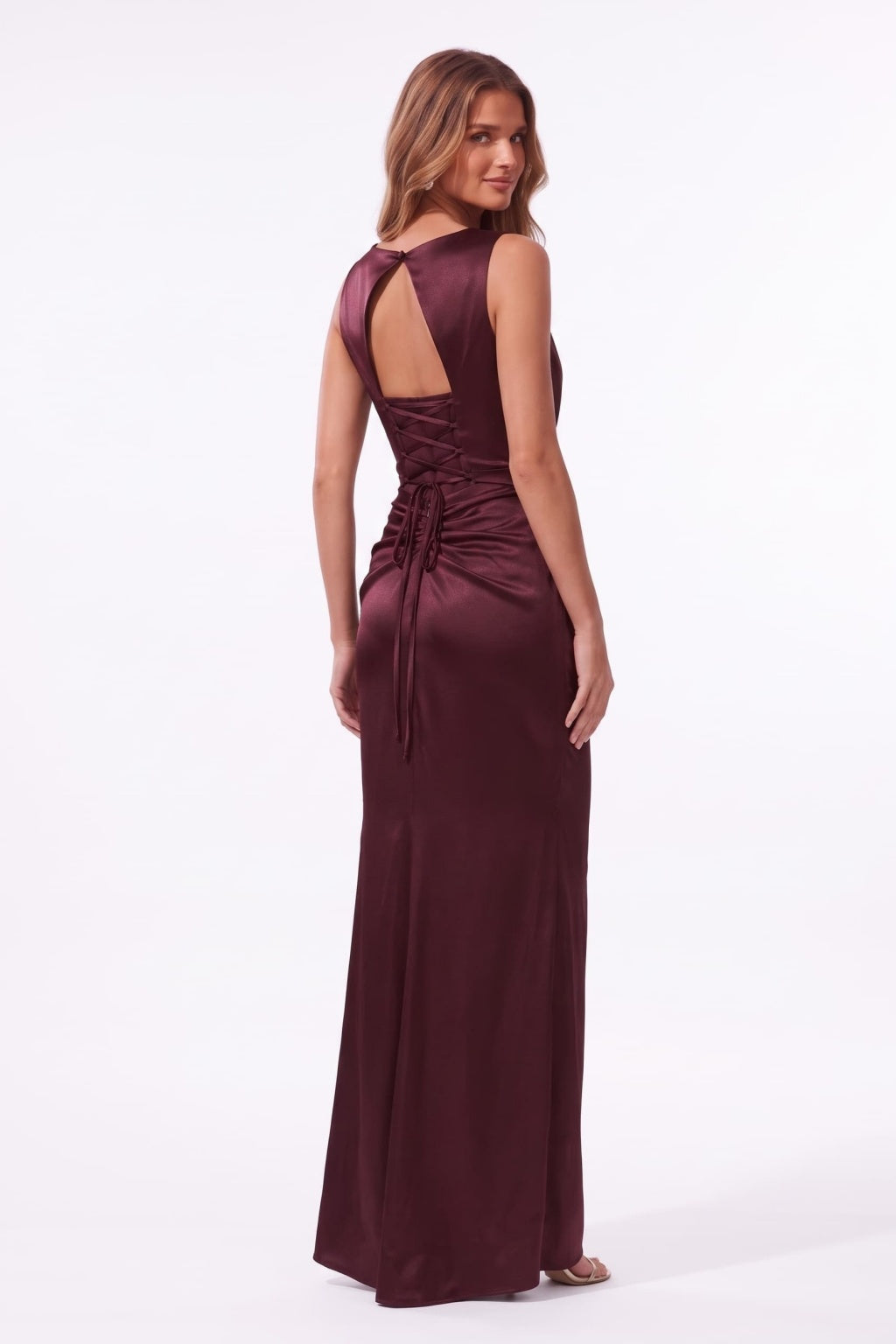 Sheath-Column Floor Length Acetate Satin Special Occasion Dress CS1092