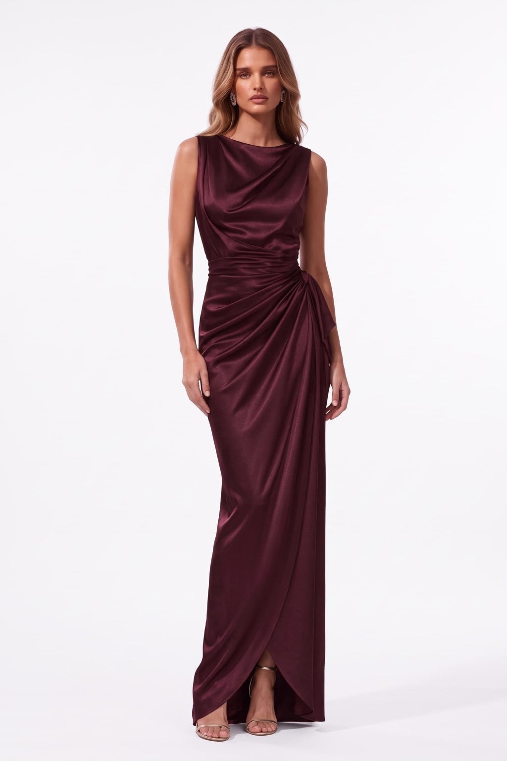 Sheath-Column Floor Length Acetate Satin Special Occasion Dress CS1092