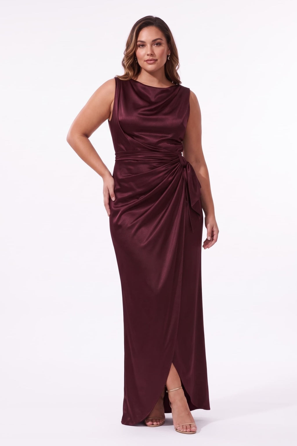 Sheath-Column Floor Length Acetate Satin Special Occasion Dress CS1092