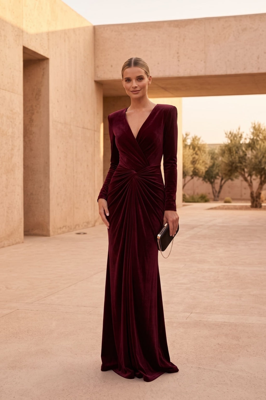 Trumpet-Mermaid Floor Length Velvet Special Occasion Dress CS1094