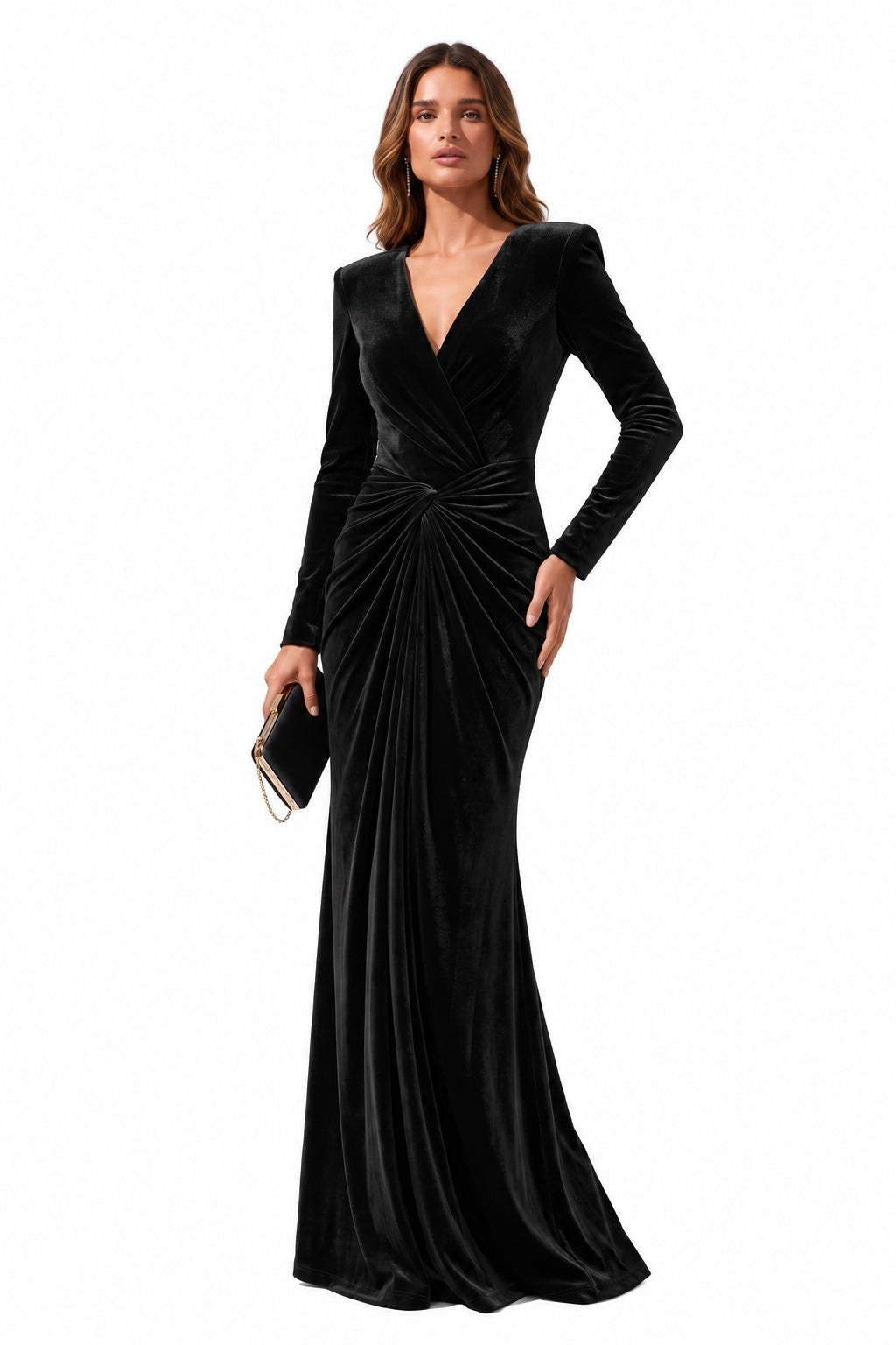 Trumpet-Mermaid Floor Length Velvet Special Occasion Dress CS1094