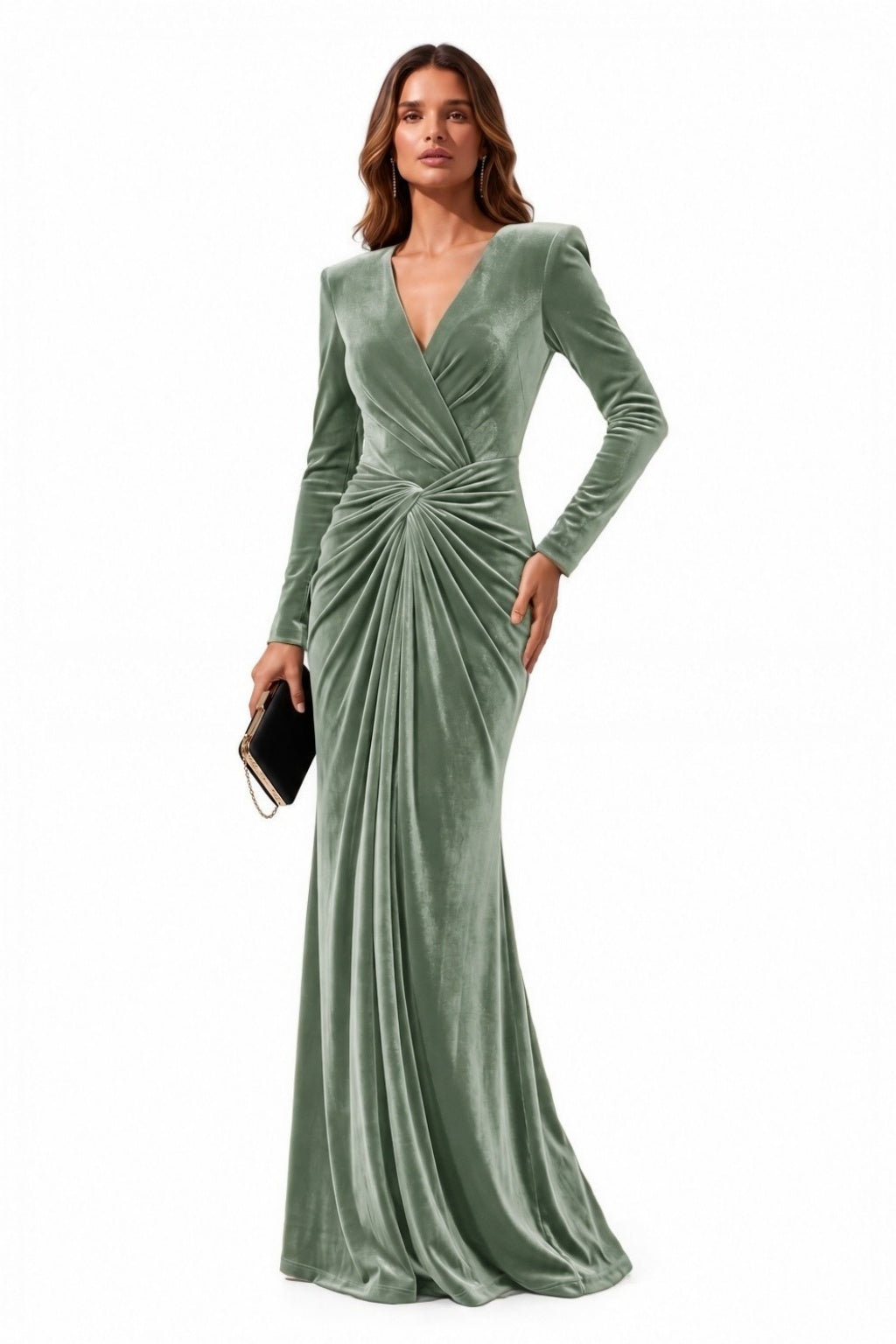 Trumpet-Mermaid Floor Length Velvet Special Occasion Dress CS1094