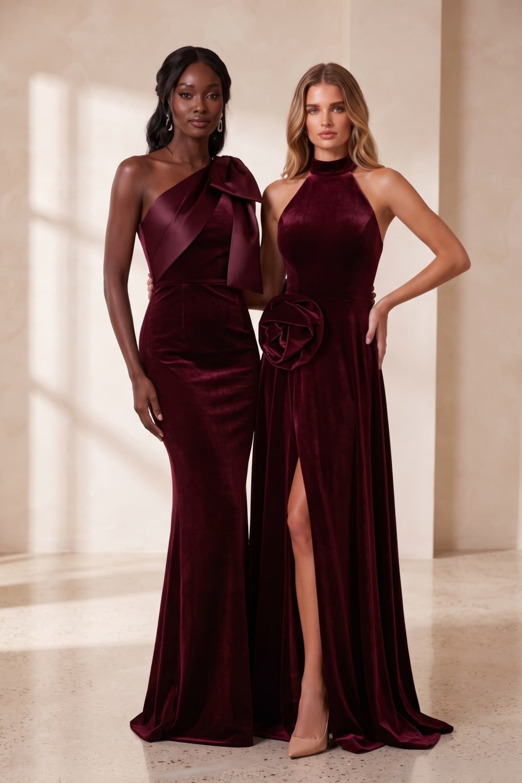 Sheath-Column Floor Length Velvet Satin Special Occasion Dress CS1096