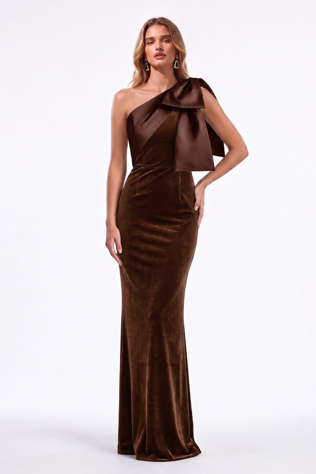 Sheath-Column Floor Length Velvet Satin Special Occasion Dress CS1096