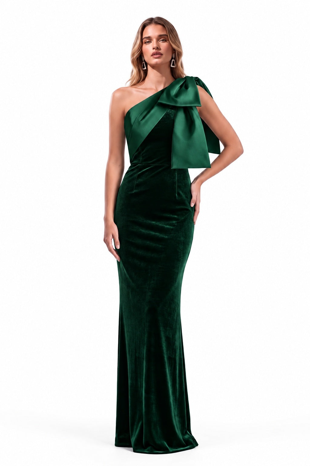 Sheath-Column Floor Length Velvet Satin Special Occasion Dress CS1096
