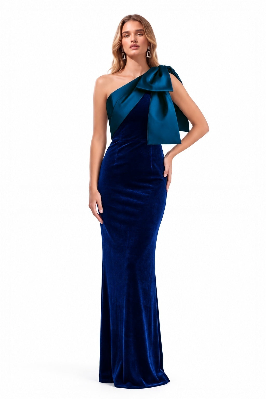 Sheath-Column Floor Length Velvet Satin Special Occasion Dress CS1096