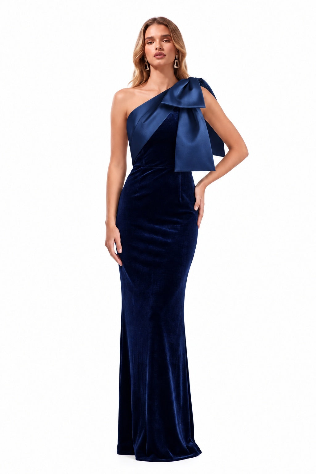 Sheath-Column Floor Length Velvet Satin Special Occasion Dress CS1096