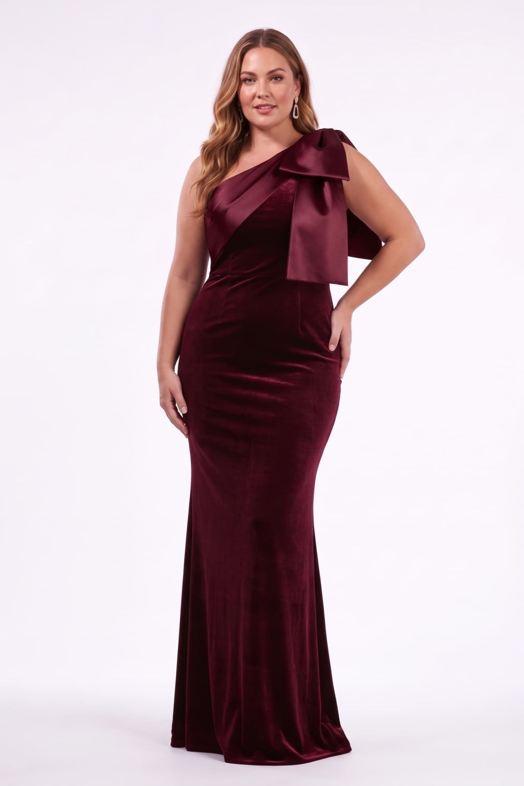 Sheath-Column Floor Length Velvet Satin Special Occasion Dress CS1096