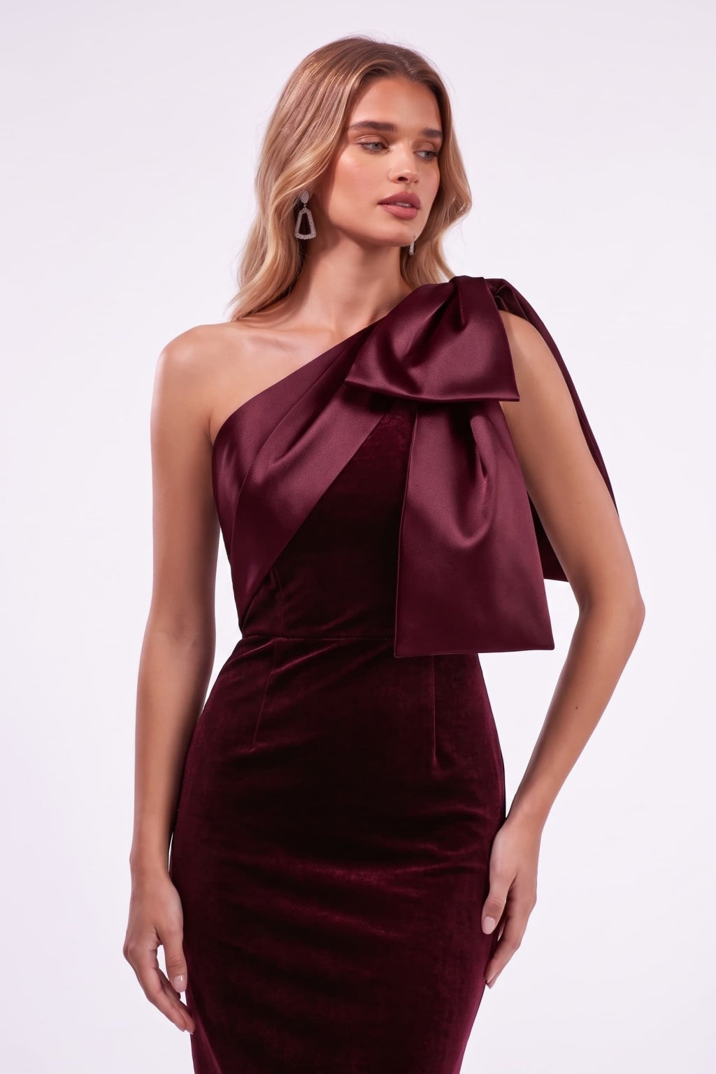Sheath-Column Floor Length Velvet Satin Special Occasion Dress CS1096