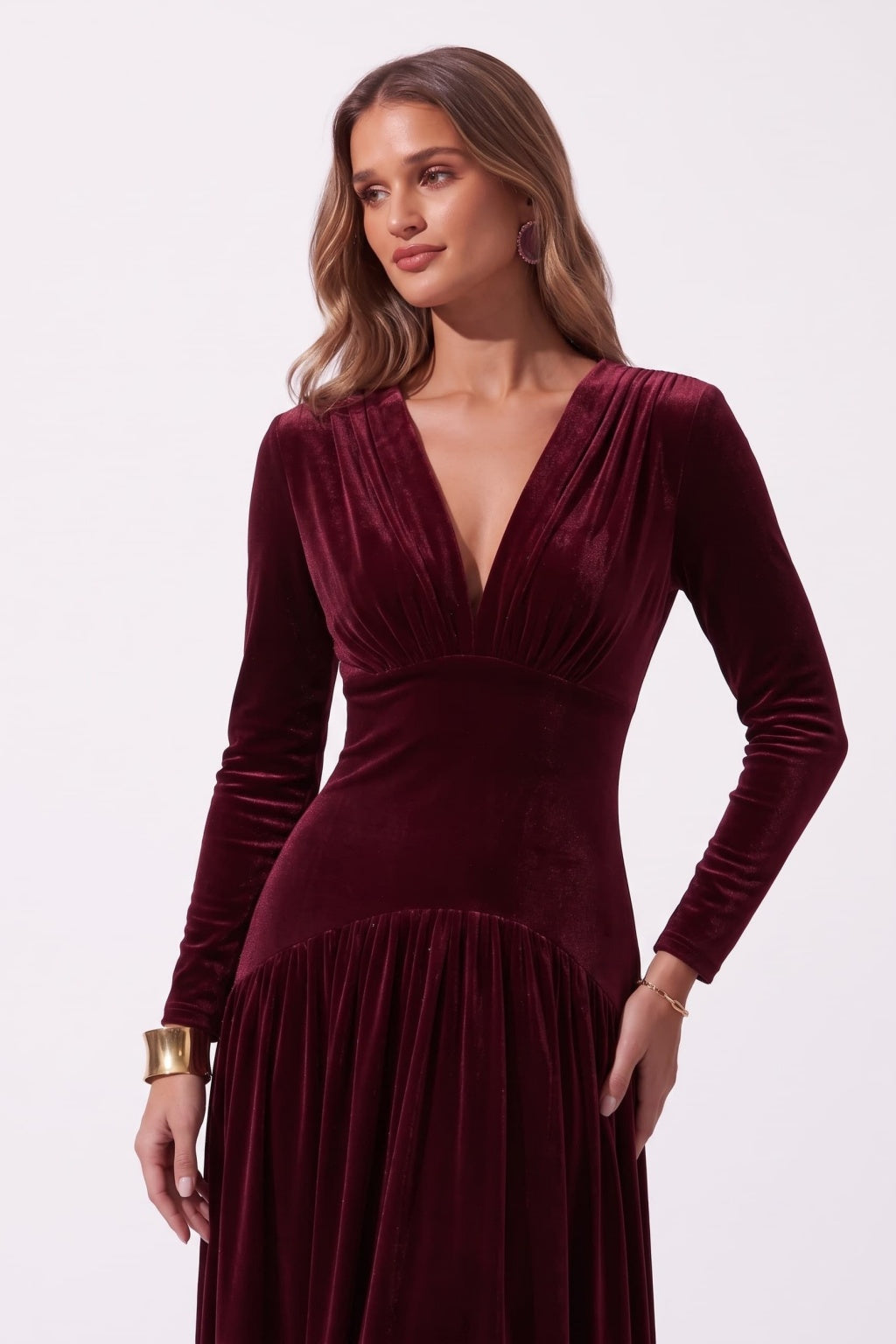 A-Line Floor Length Velvet Special Occasion Dress CS1097