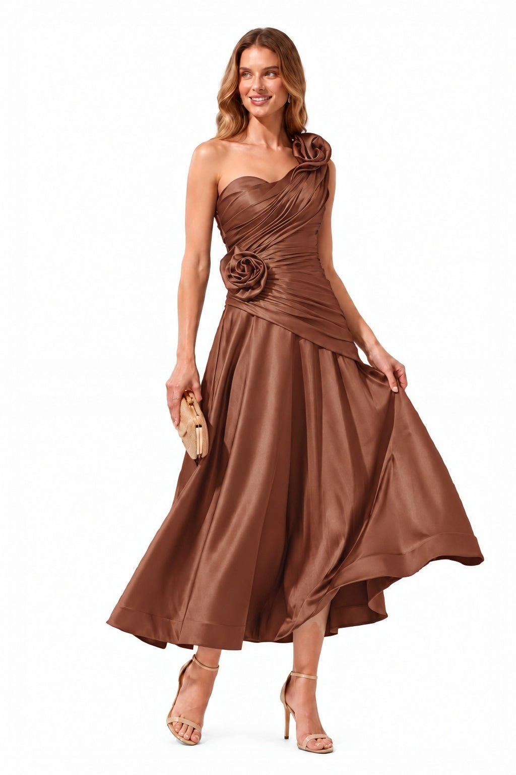 A-Line Ankle Length Satin Special Occasion Dress CS1099