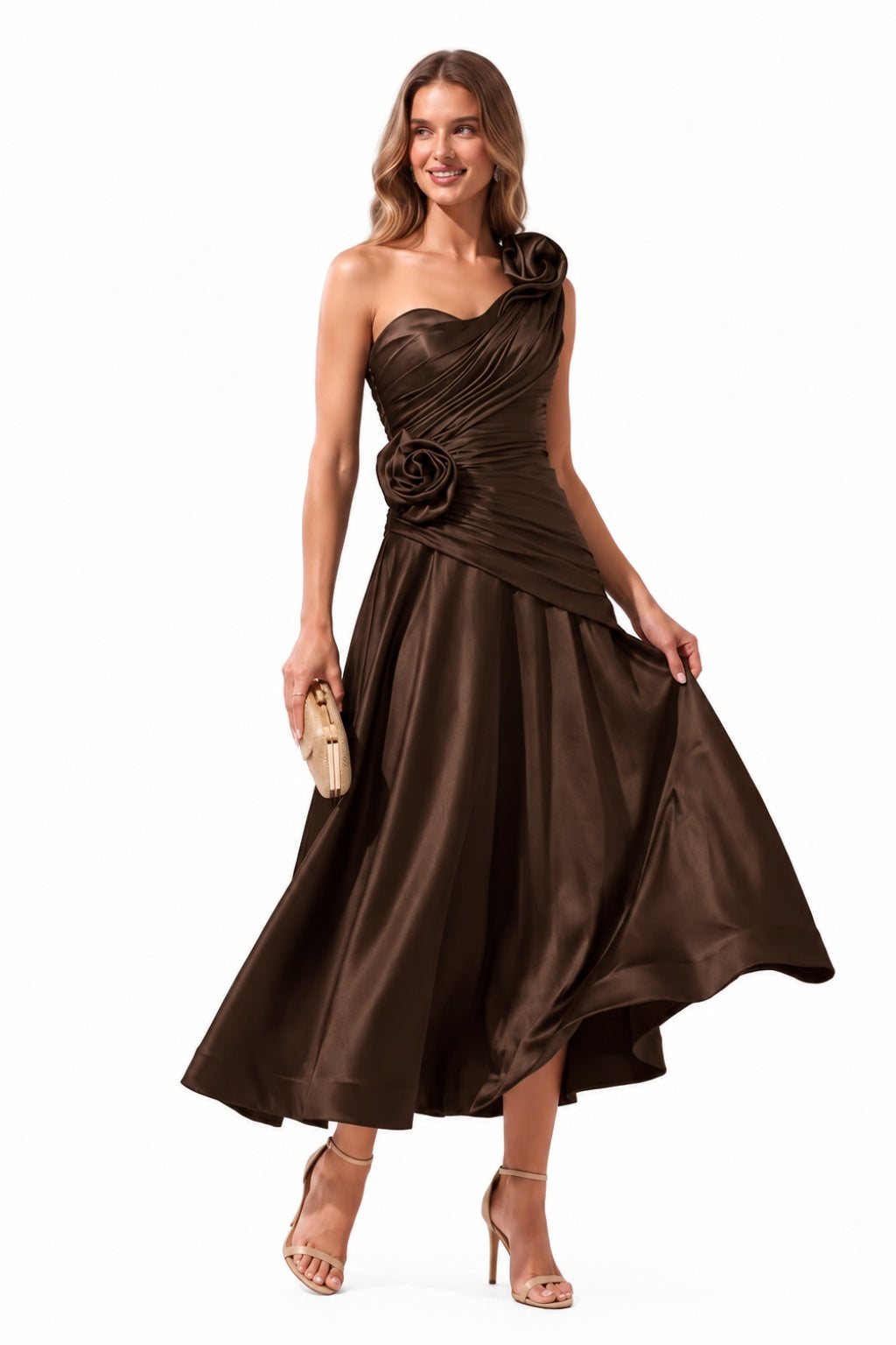 A-Line Ankle Length Satin Special Occasion Dress CS1099