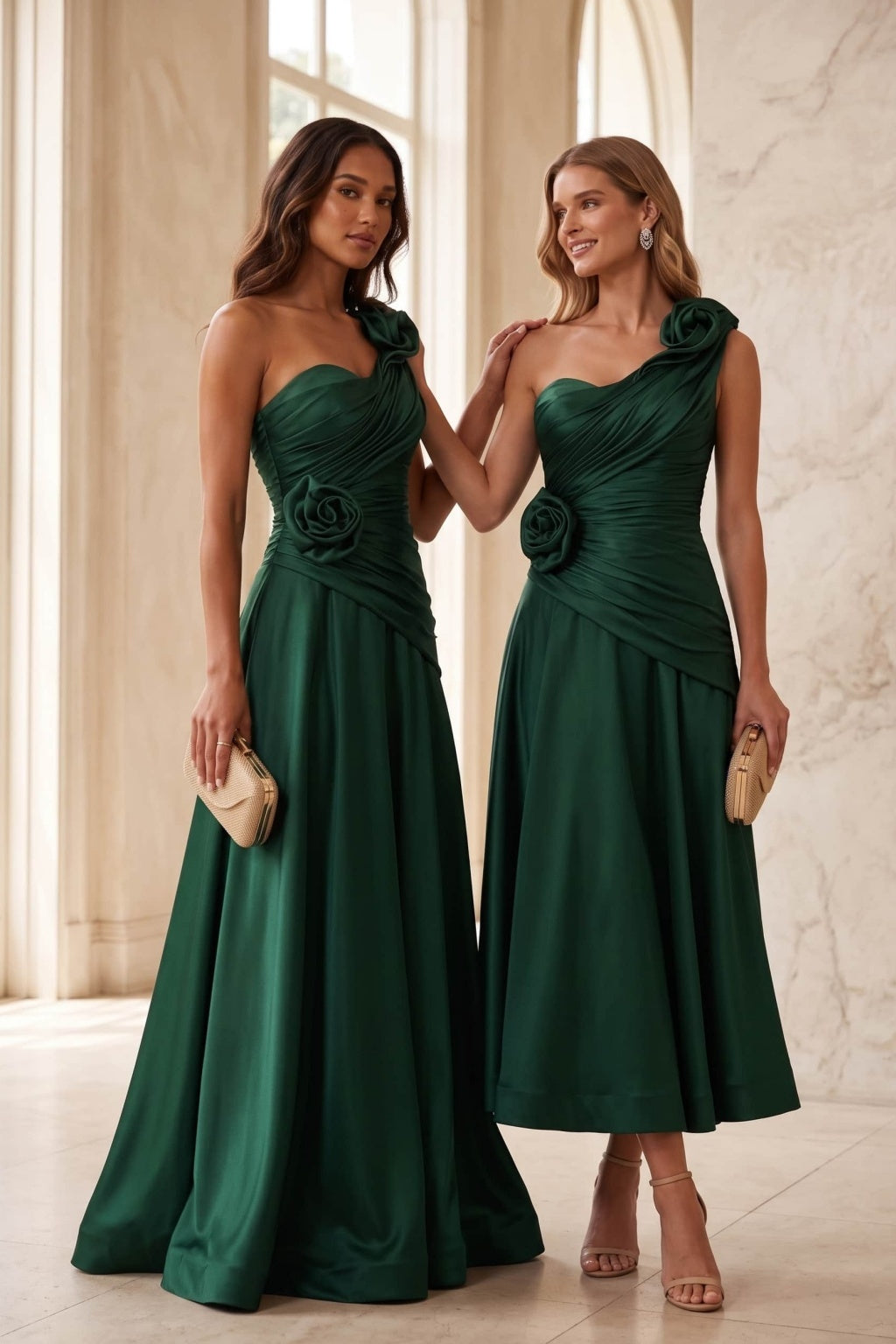 A-Line Ankle Length Satin Special Occasion Dress CS1099