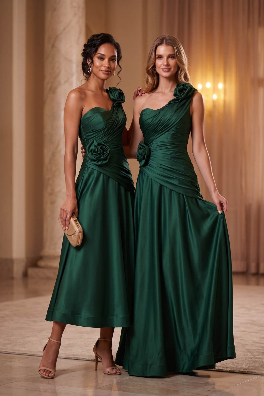 A-Line Ankle Length Satin Special Occasion Dress CS1099