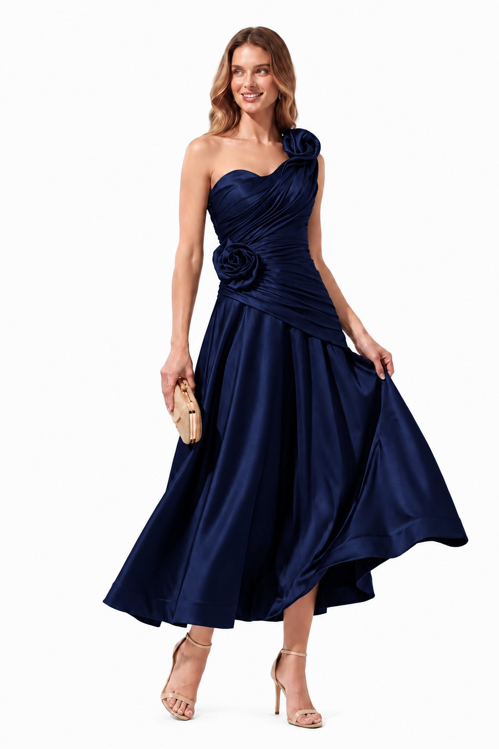 A-Line Ankle Length Satin Special Occasion Dress CS1099