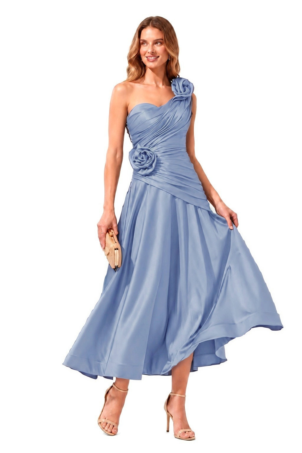 A-Line Ankle Length Satin Special Occasion Dress CS1099