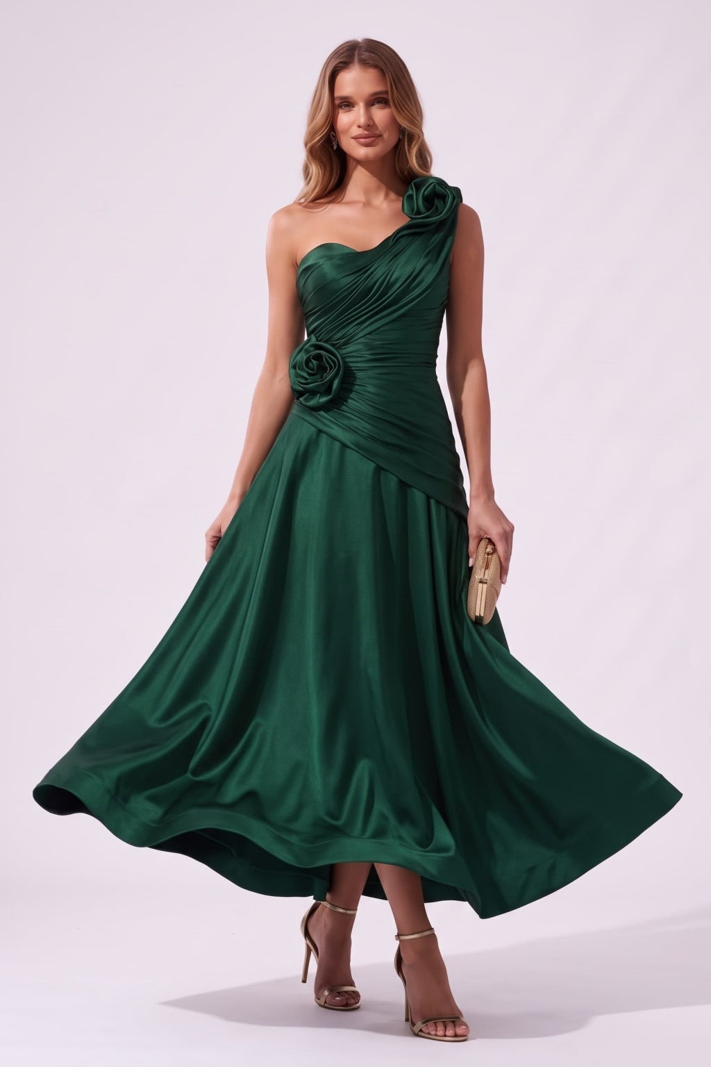 A-Line Ankle Length Satin Special Occasion Dress CS1099