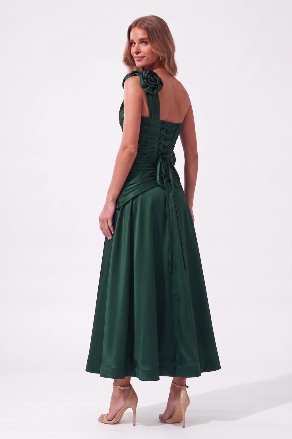 A-Line Ankle Length Satin Special Occasion Dress CS1099