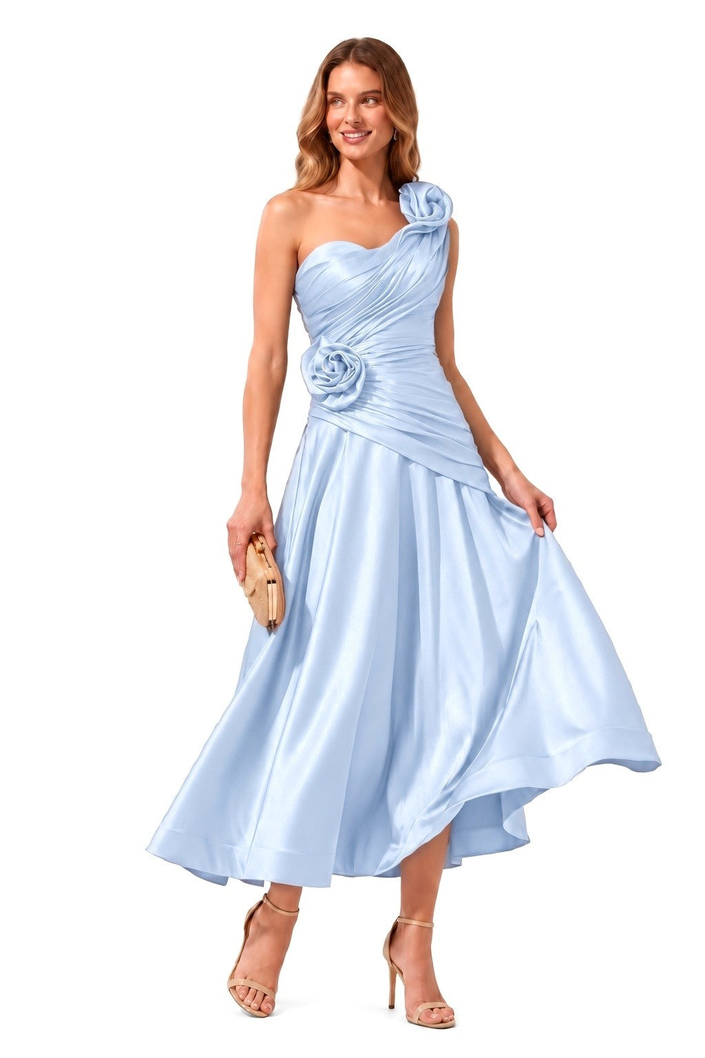 A-Line Ankle Length Satin Special Occasion Dress CS1099