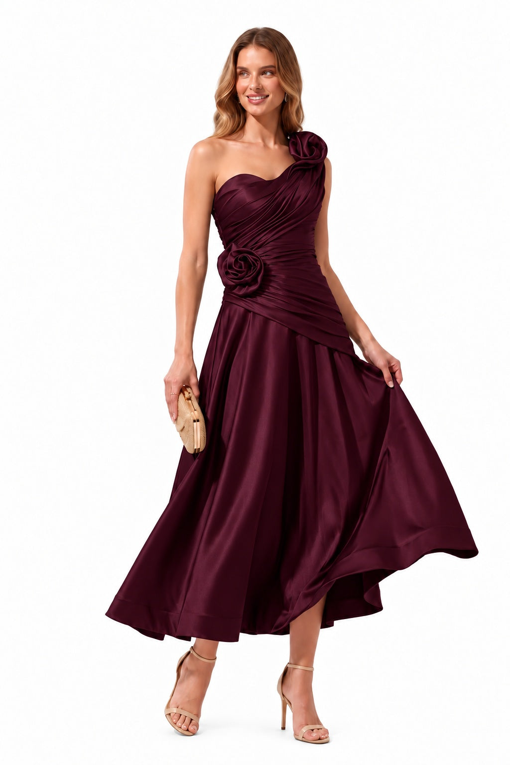 A-Line Ankle Length Satin Special Occasion Dress CS1099