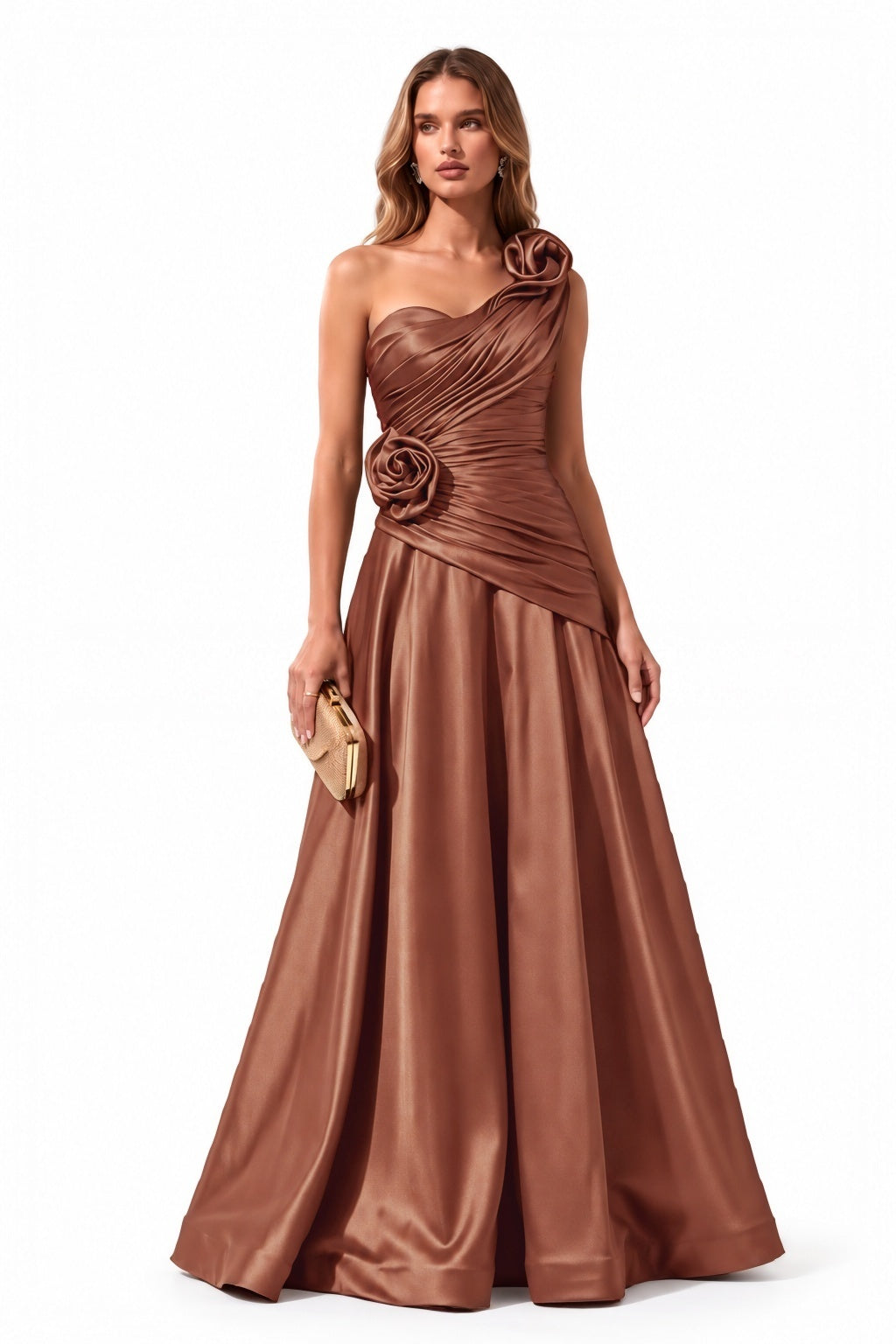 A-Line Floor Length Satin Special Occasion Dress CS1100