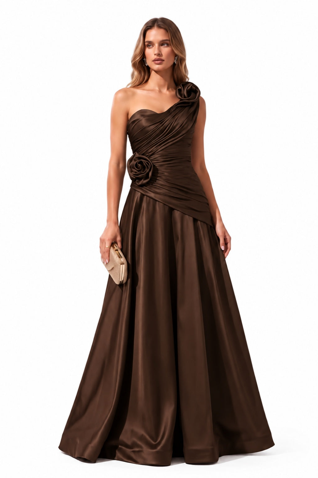 A-Line Floor Length Satin Special Occasion Dress CS1100