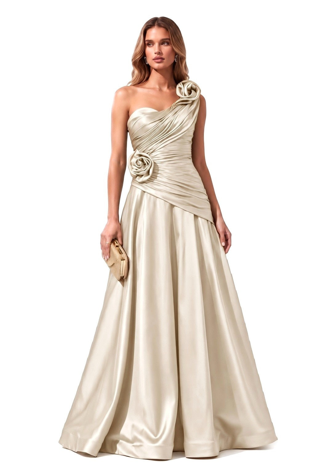 A-Line Floor Length Satin Special Occasion Dress CS1100