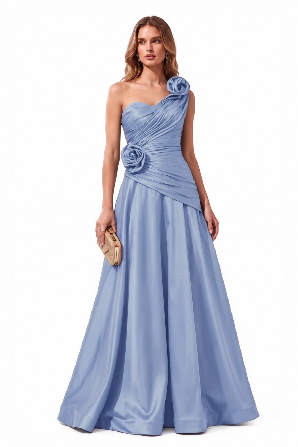 A-Line Floor Length Satin Special Occasion Dress CS1100