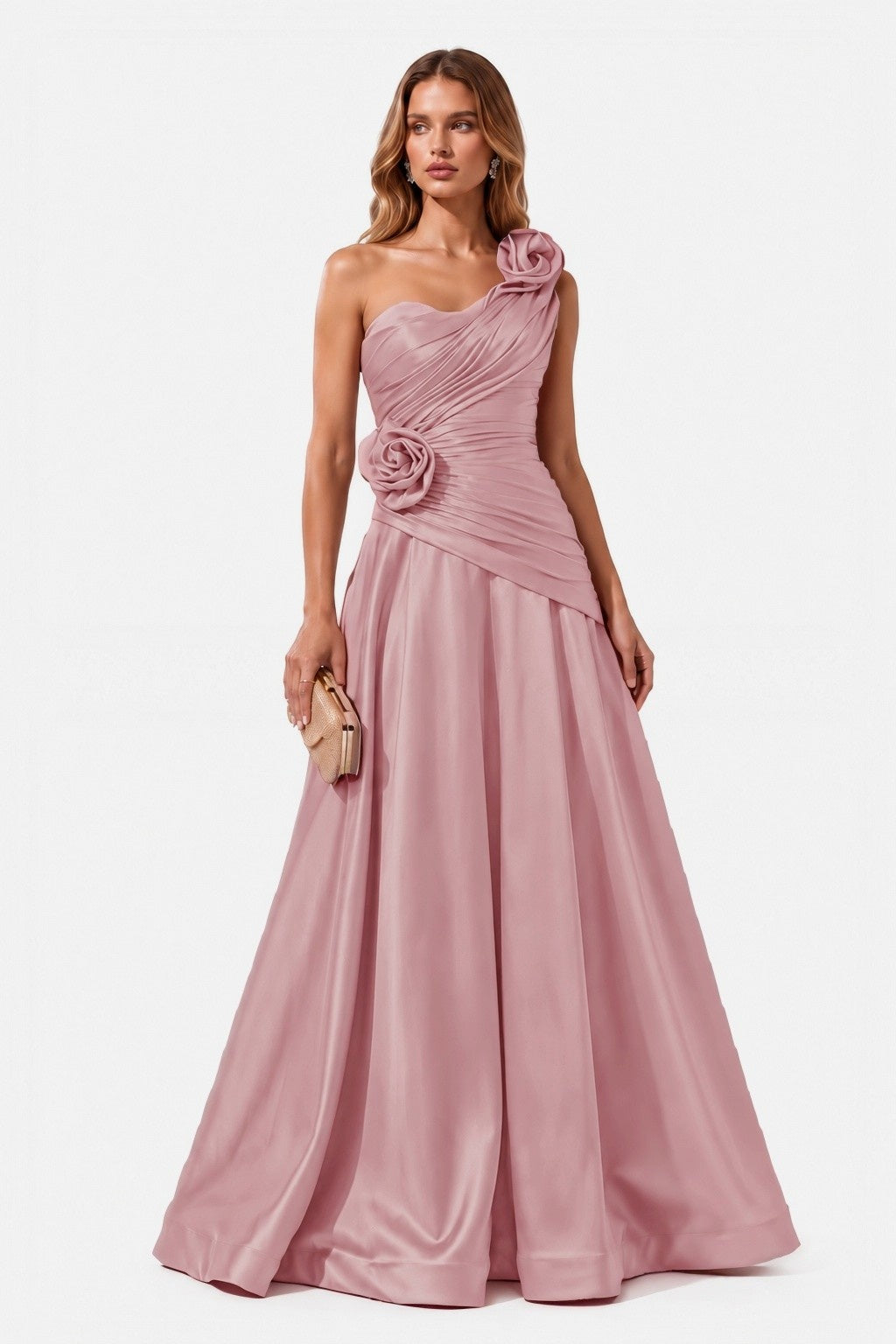A-Line Floor Length Satin Special Occasion Dress CS1100
