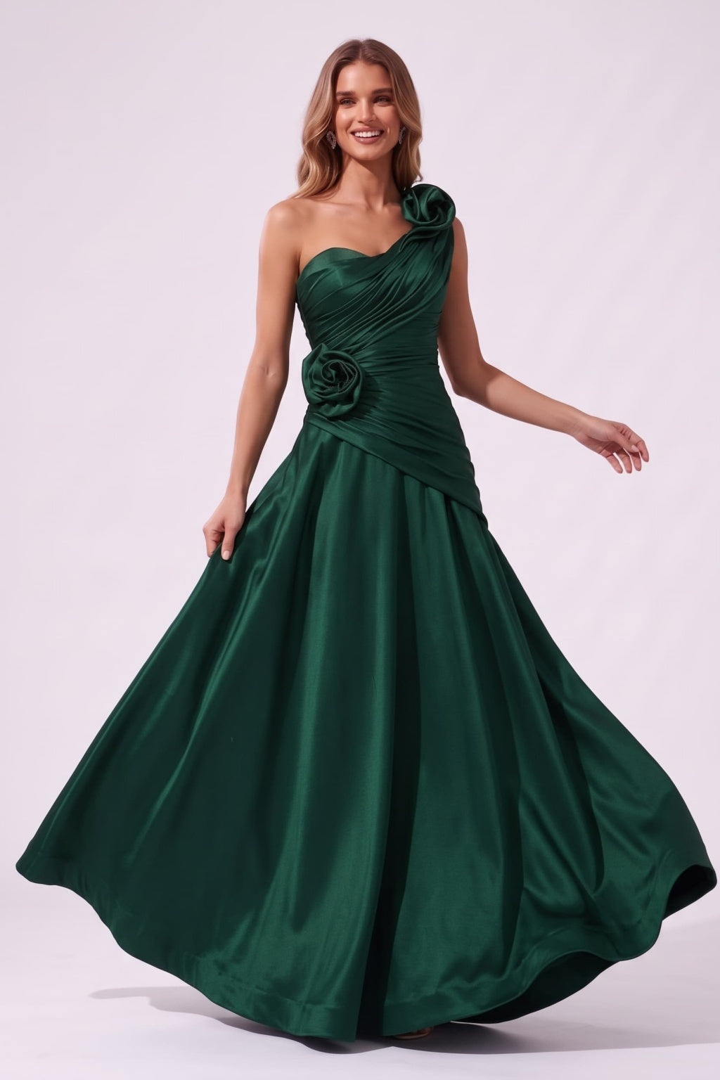 A-Line Floor Length Satin Special Occasion Dress CS1100
