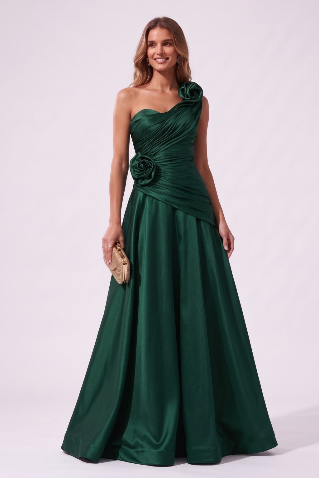 A-Line Floor Length Satin Special Occasion Dress CS1100