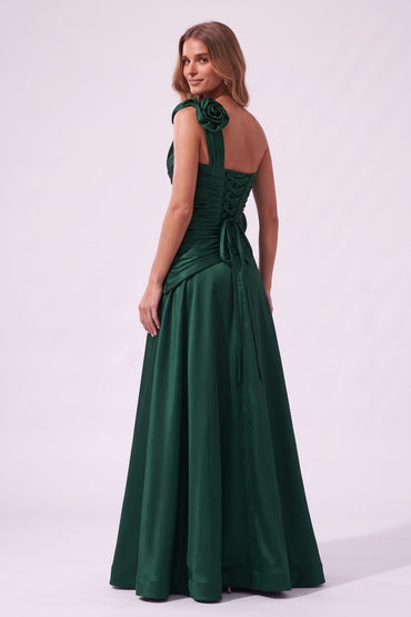 A-Line Floor Length Satin Special Occasion Dress CS1100