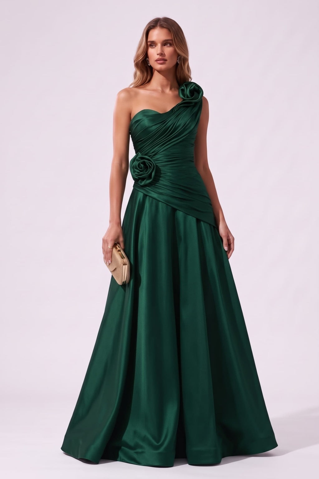 A-Line Floor Length Satin Special Occasion Dress CS1100