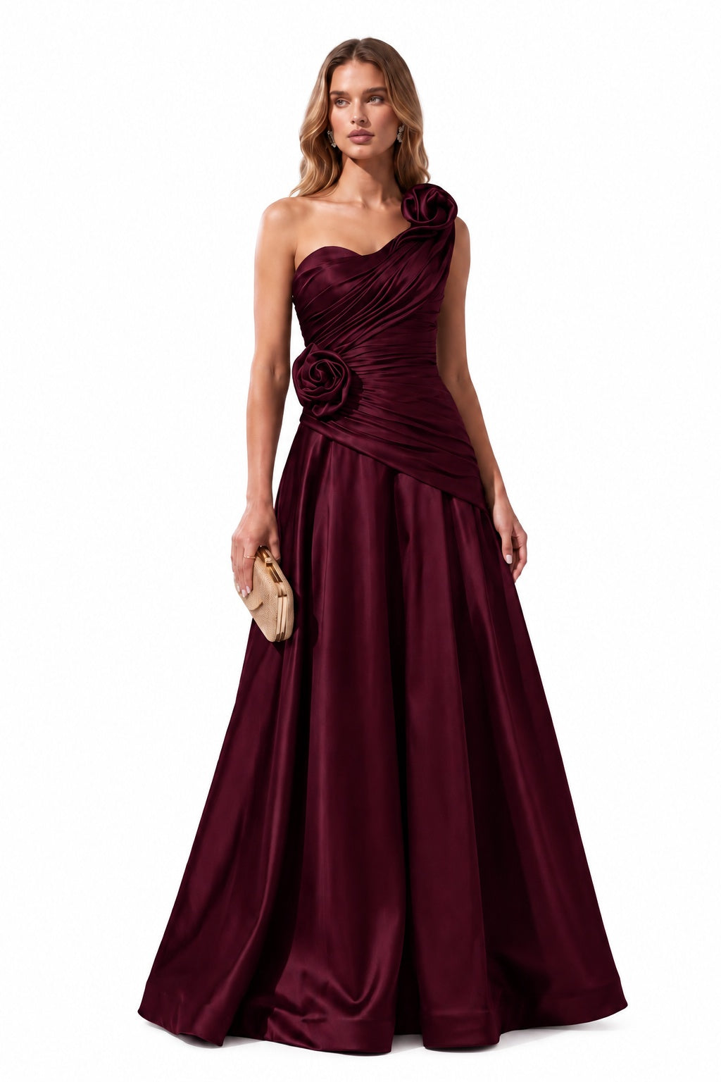A-Line Floor Length Satin Special Occasion Dress CS1100