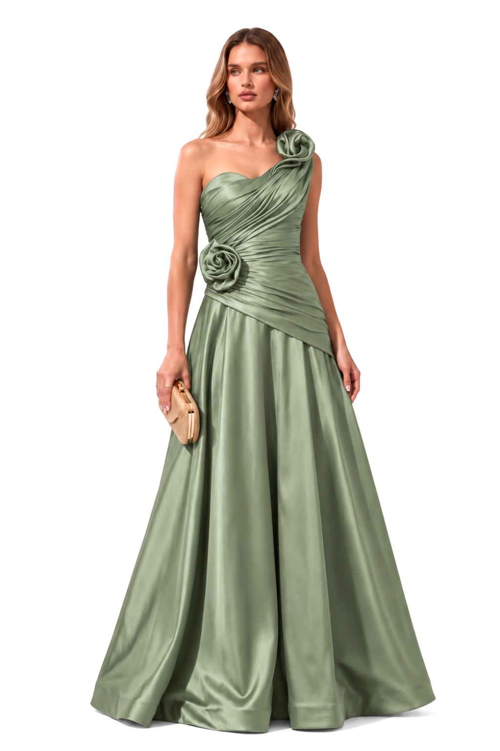 A-Line Floor Length Satin Special Occasion Dress CS1100