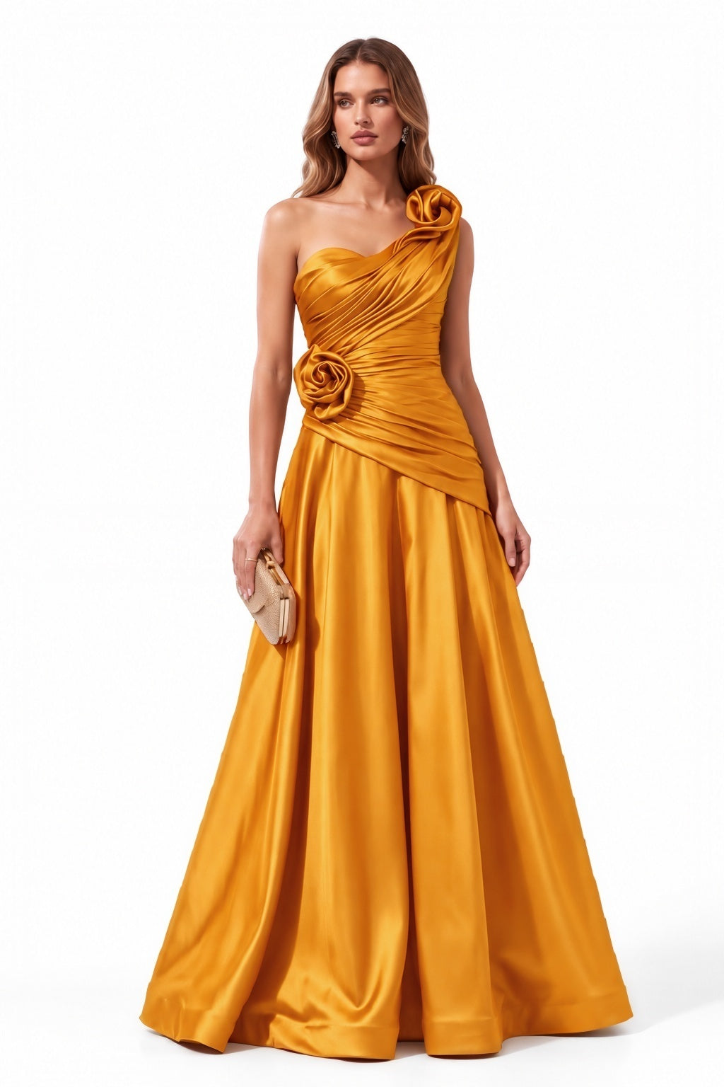 A-Line Floor Length Satin Special Occasion Dress CS1100