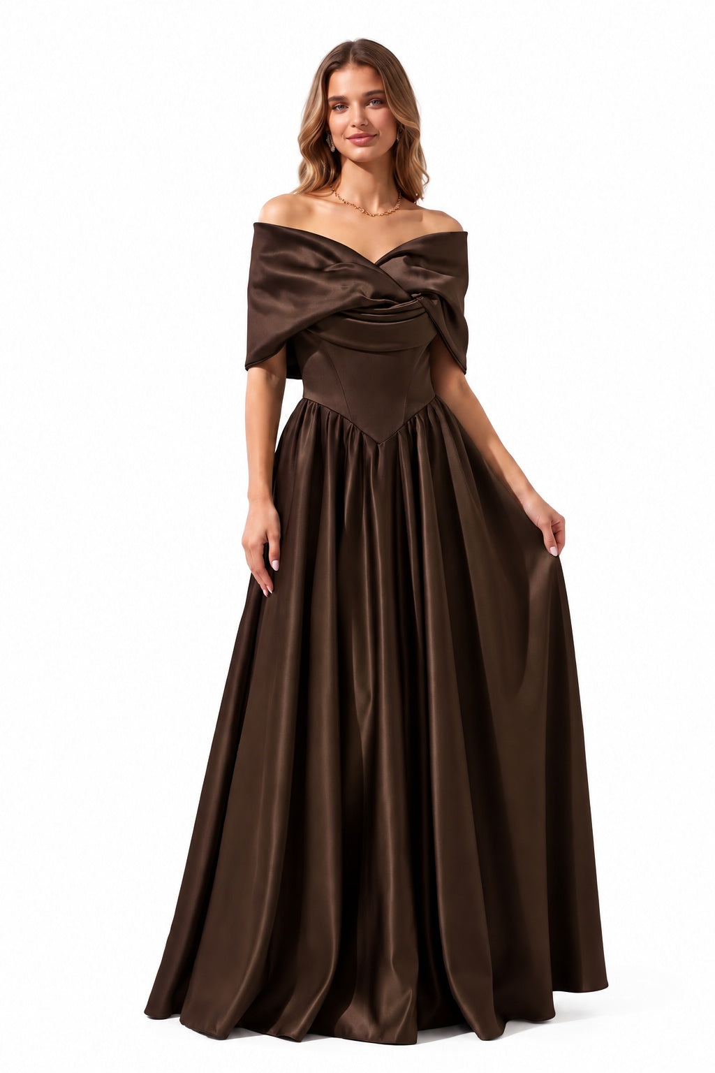 A-Line Floor Length Satin Special Occasion Dress CS1103